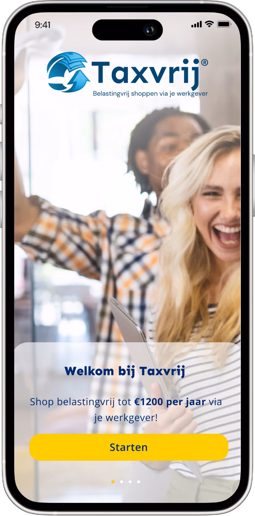 De Taxvrij app op een telefoon.